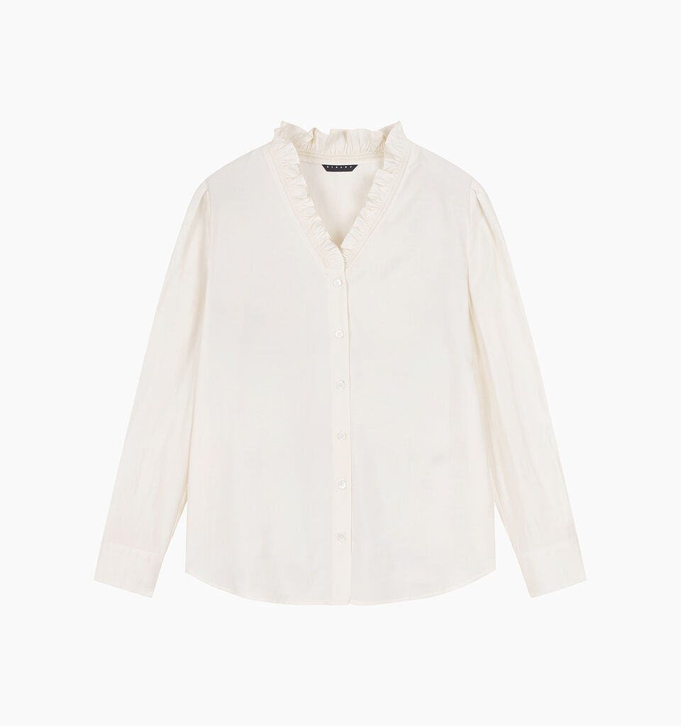 Cream shirt with ruffles - sisley k shirts - Creamy White | Sisley K image number 1
